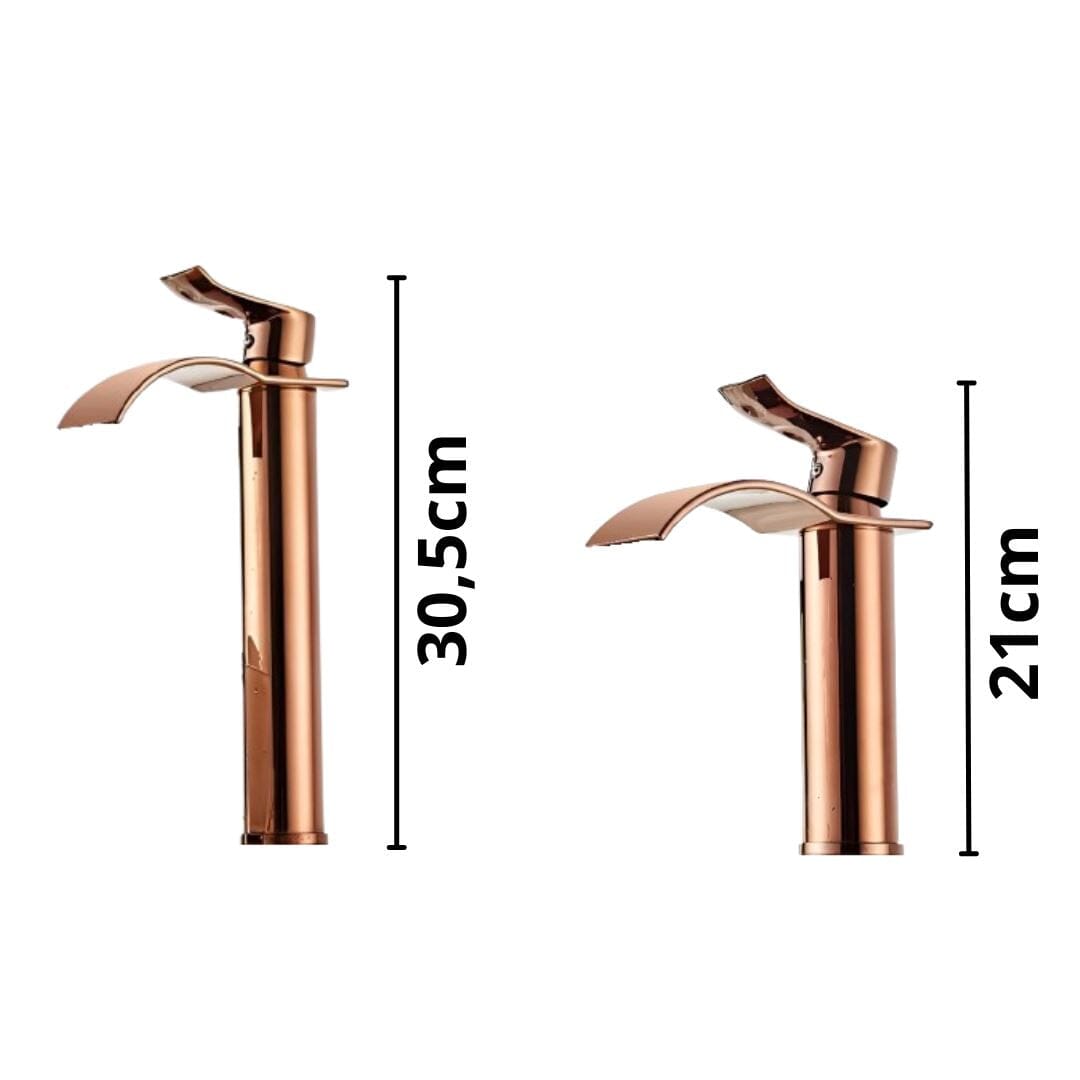 Torneira Luxuosa Airy Rosê para Lavabo
