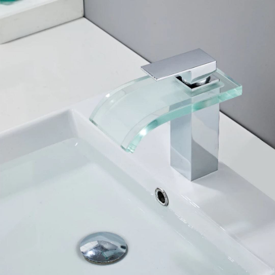 Torneira Luxuosa Riffle Glass - Monocomando para Lavabo