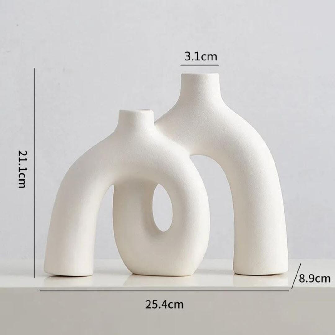 Vaso Duplo Toils Boho de Cerâmica