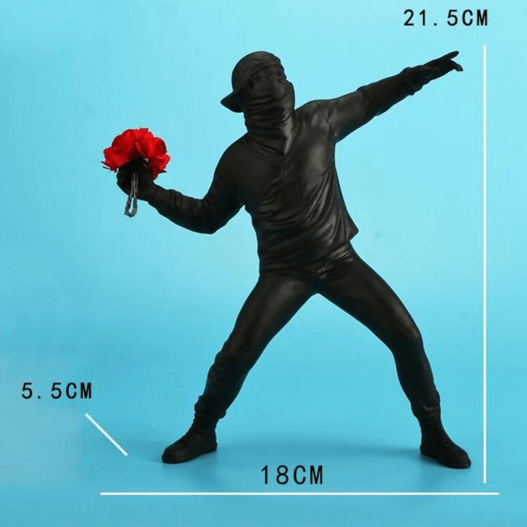 Escultura Criativa Banksy Atirador de Flores