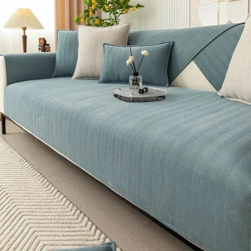 Capa de Sofá Blue Harmony – Antiderrapante e Proteção Inteligente - Decors