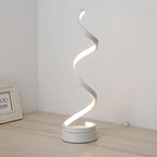 Loja Capricho Abajur - 0038 Branco - 34cm / Luz Fria Luminária Abajur de Mesa Espiral Small Luna - 34cm