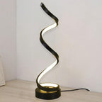 Loja Capricho Abajur - 0038 Preto - 34cm / Luz Fria Luminária Abajur de Mesa Espiral Small Luna - 34cm