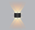 Loja Capricho Arandela 0005 Preto / 2 feixes de luz Luminária Arandela de Parede 4 Feixes de Luz para Jardim Escada