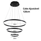 Loja Capricho Lustre - 0024 Lustre Pendente Circular Triplo em Led para Sala Jantar