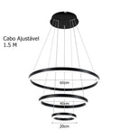 Loja Capricho Lustre - 0025 Lustre Pendente Circular Triplo em Led para Sala Jantar (60cm)