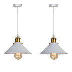 Loja Capricho Pendente - 0024 Branco e Dourado / 02 Unidades Lustre Pendente Vintage Retrô para Quarto Cozinha Balcão