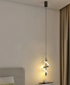 Loja Capricho Pendente - 0026 Lustre Pendente em Espiral Preto de Led