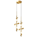 Loja Capricho Pendente - 0033 Lustre Pendente Duplo em Espiral Dourado de Led
