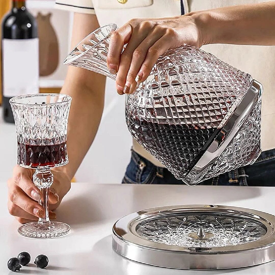 Decantador De Vinho De Rotação De Alto Grau Luxo Vintage