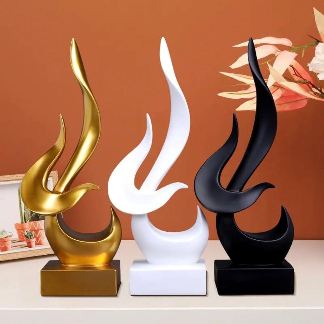 Escultura Abstrata Art Flame Decor