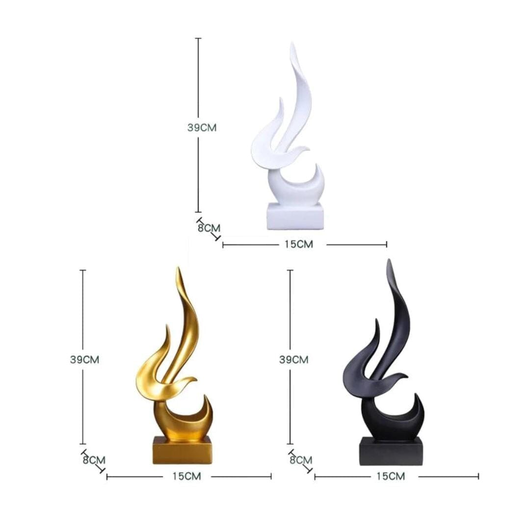 Escultura Abstrata Art Flame Decor