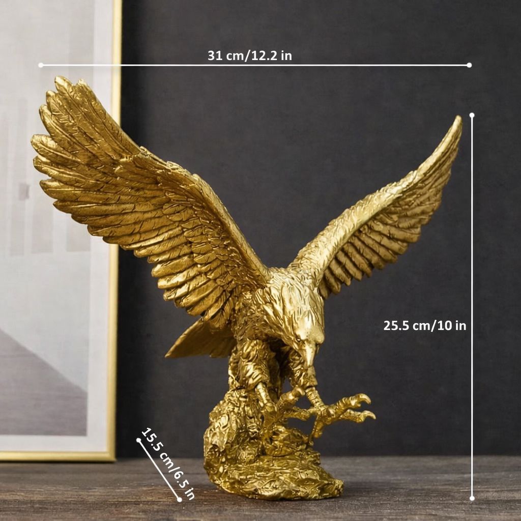 Escultura Águia Dourada 25x31cm - Decors