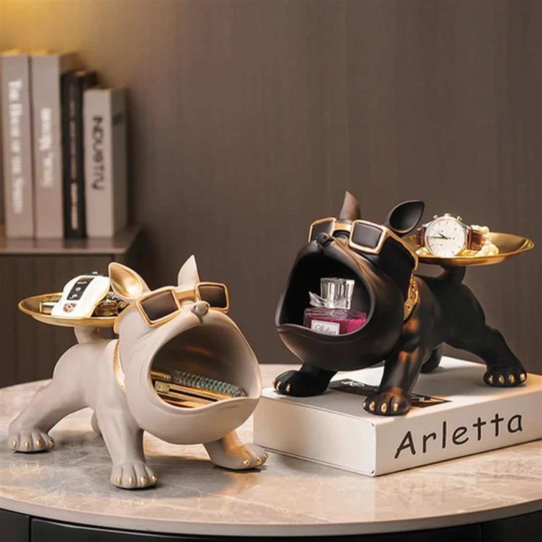 Escultura Aparador Bulldog Francês Decor Cool (Suporte Duplo) - Decors