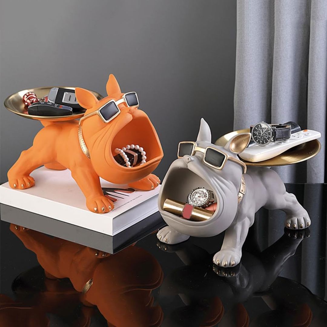 Escultura Aparador Bulldog Francês Decor Cool (Suporte Duplo) - Decors