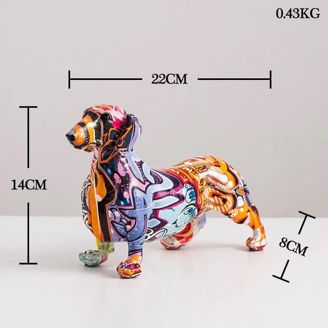 Escultura Dachshund Grafite Street & Colors