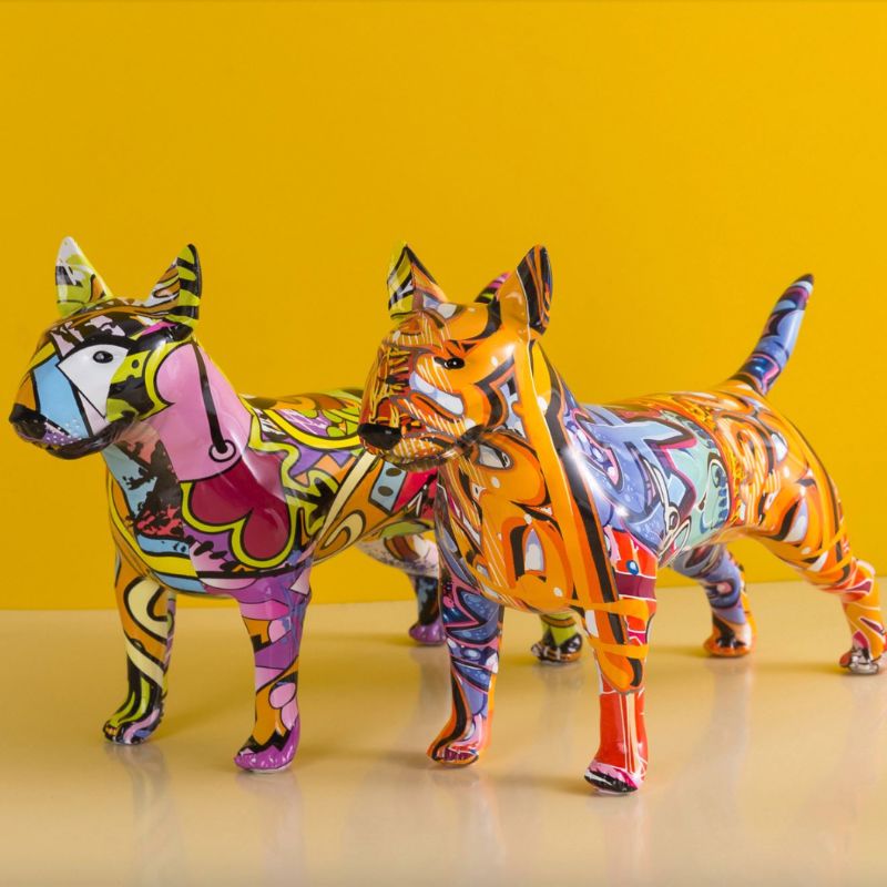 Escultura Bull Terrier Grafite Street & Colors - Decors