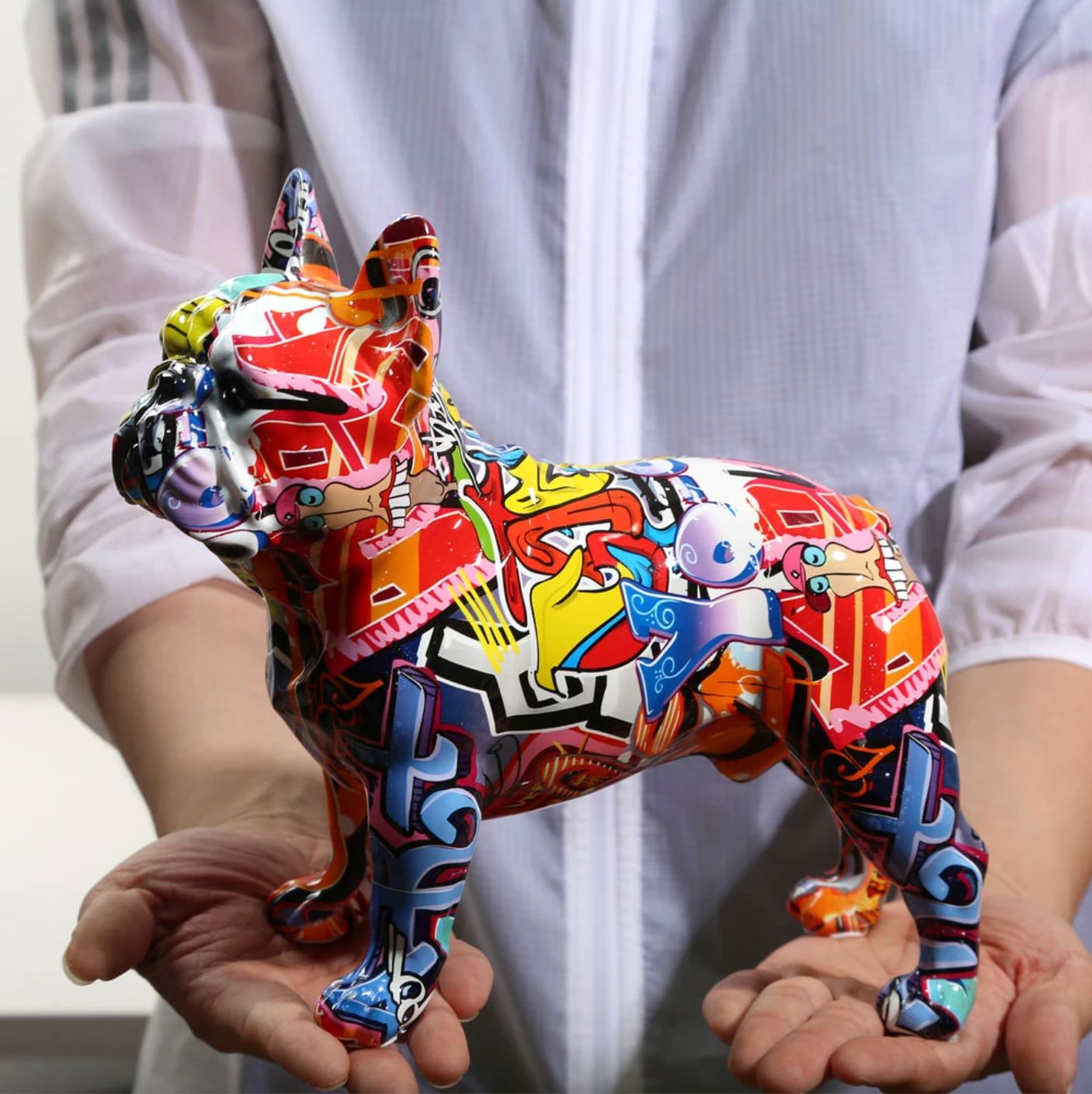 Escultura Bulldog Francês Grafite Street & Colors - Decors