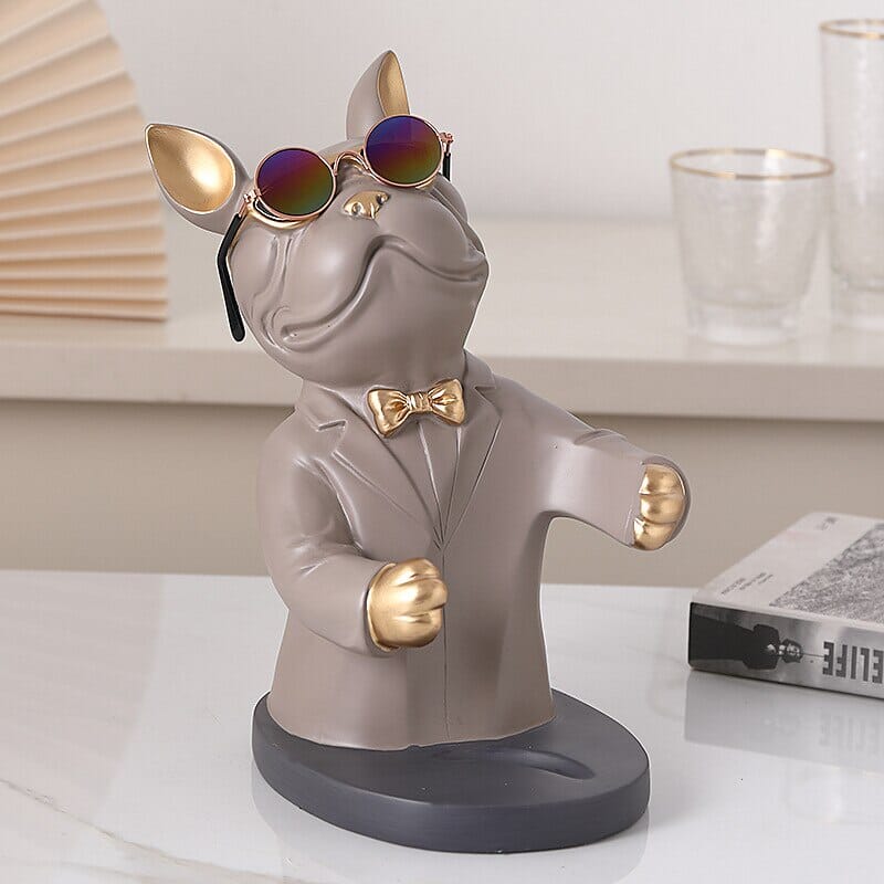 Escultura Bulldog Francês Porta Vinho - Decors