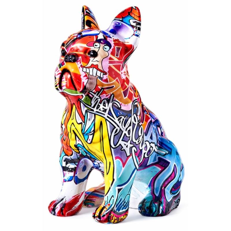 Escultura Bulldog Francês Sentado Grafite Street & Colors - Decors