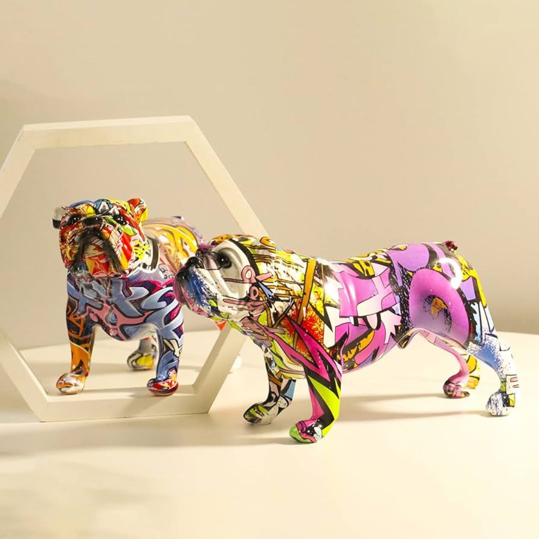 Escultura Bulldog Inglês Grafite Street & Colors