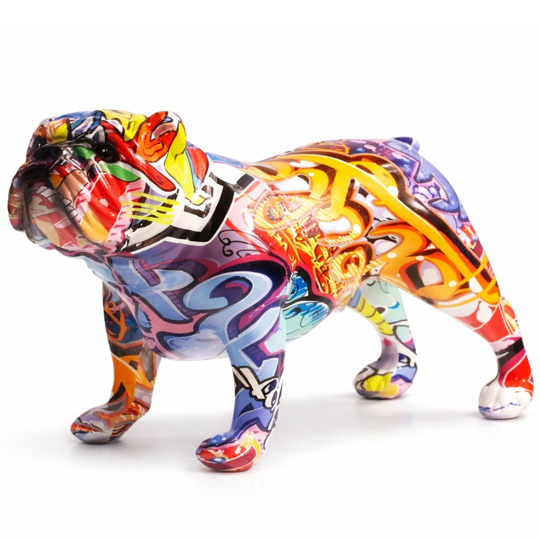 Escultura Bulldog Inglês Grafite Street & Colors