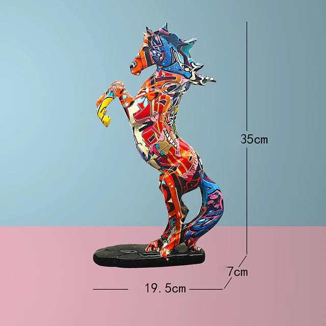 Escultura Cavalo Grafite Street & Colors 35cm