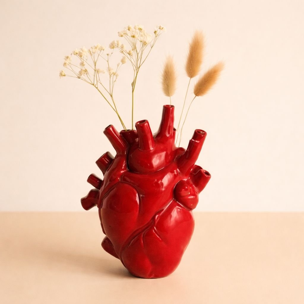 Escultura Coração de Vaso em Resina - Decors