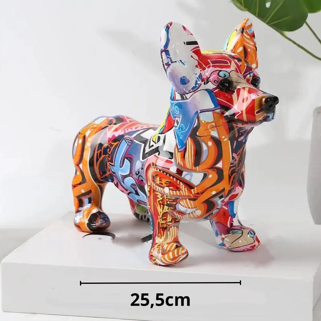Escultura Corgi Cardigan Grafite Street & Colors
