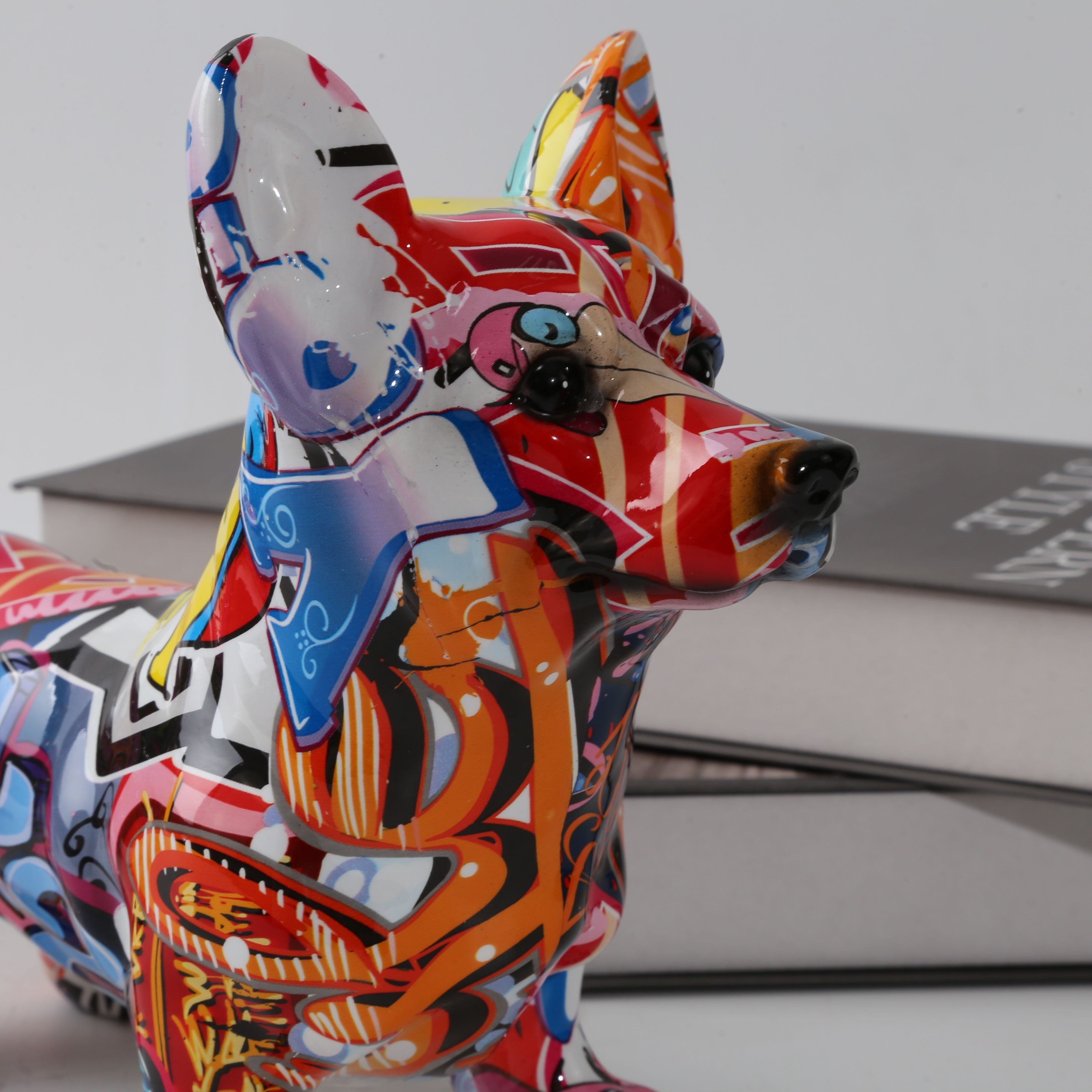 Escultura Corgi Cardigan Grafite Street & Colors