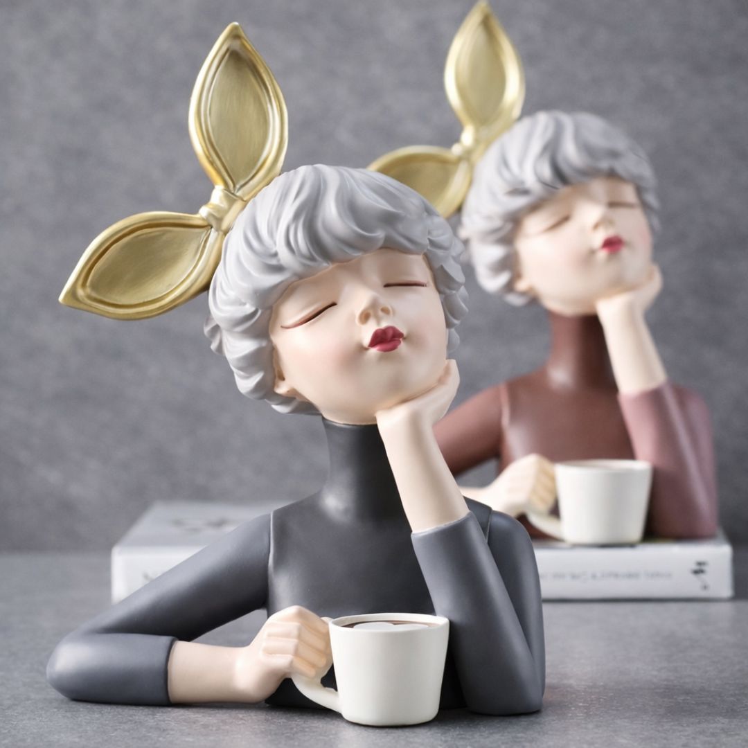 Escultura de Boneca Milly Café - Decors