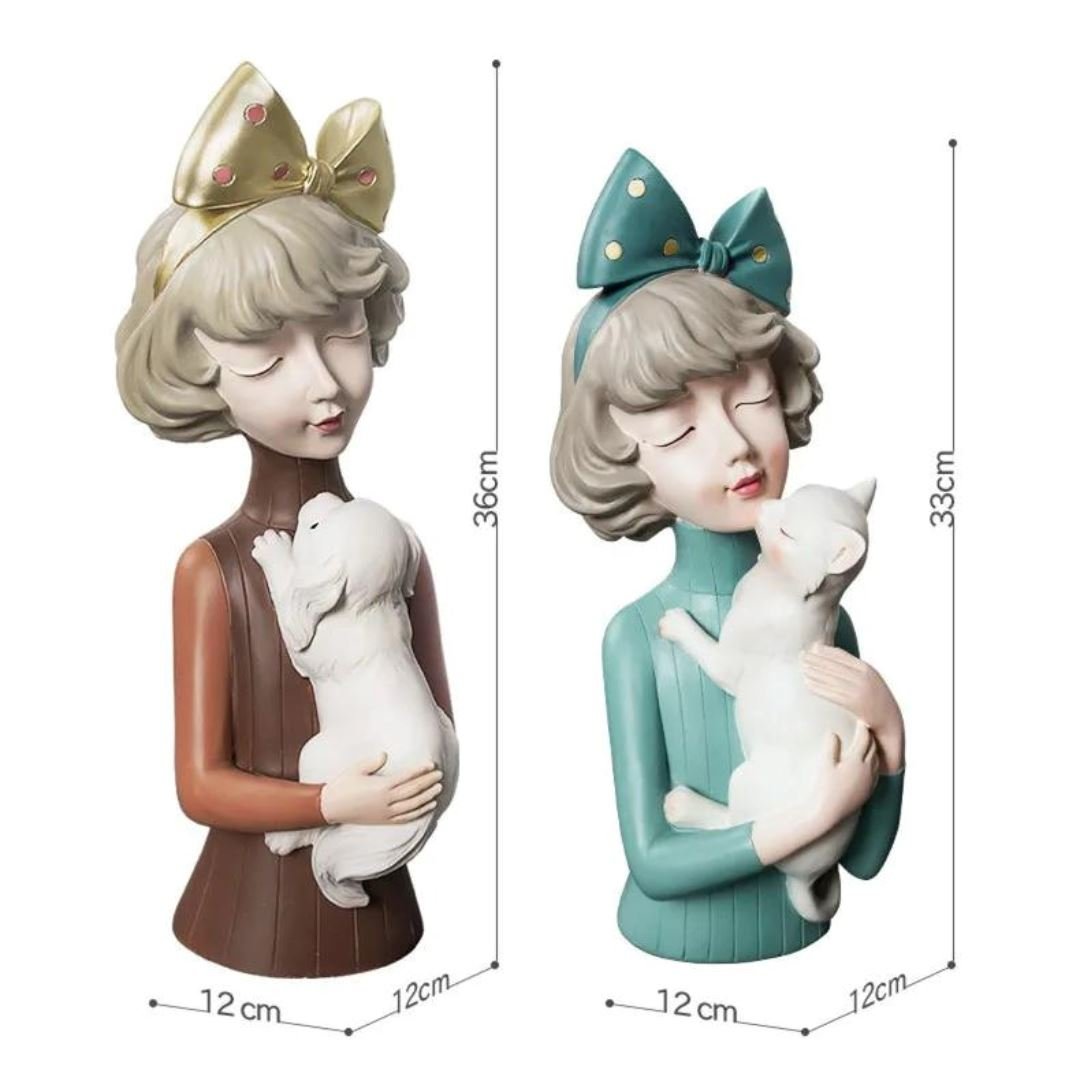 Escultura de Boneca Milly Pets (33x12cm) - Decors