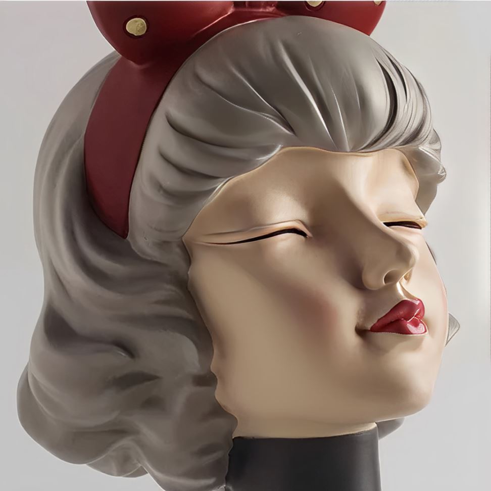 Escultura de Boneca Milly - Suporte para Taça e Garrafa - Decors