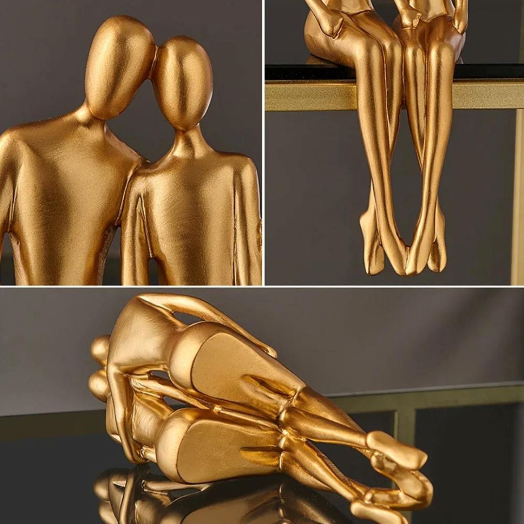 Escultura Decorativa Abstrata Casal Contemporâneo (Kit casal)