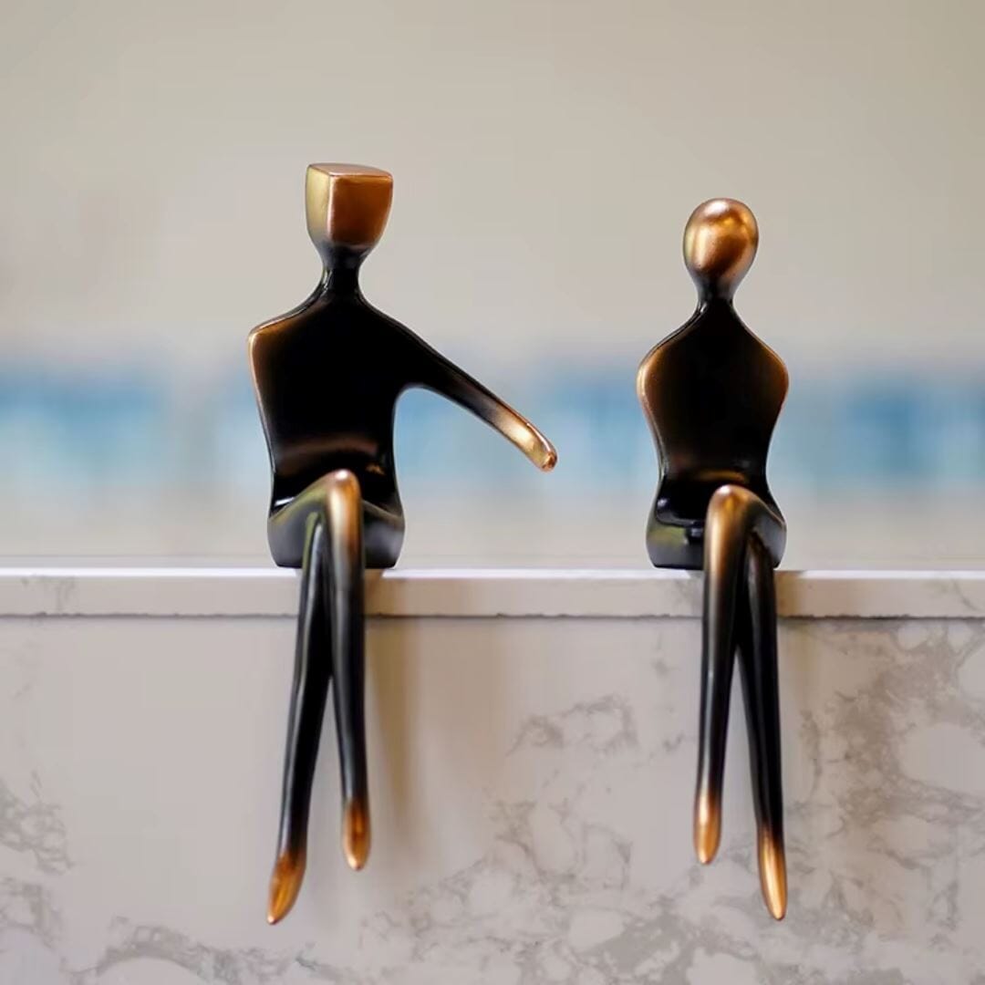 Escultura Decorativa Abstrata Contemporânea Couple Lover 2 em 1