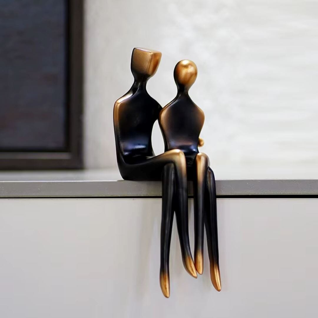 Escultura Decorativa Abstrata Contemporânea Couple Lover 2 em 1