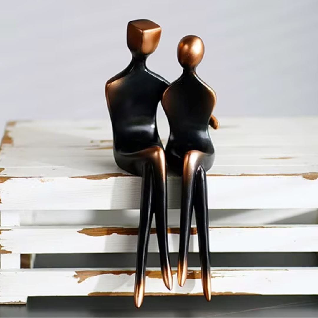Escultura Decorativa Abstrata Contemporânea Couple Lover 2 em 1