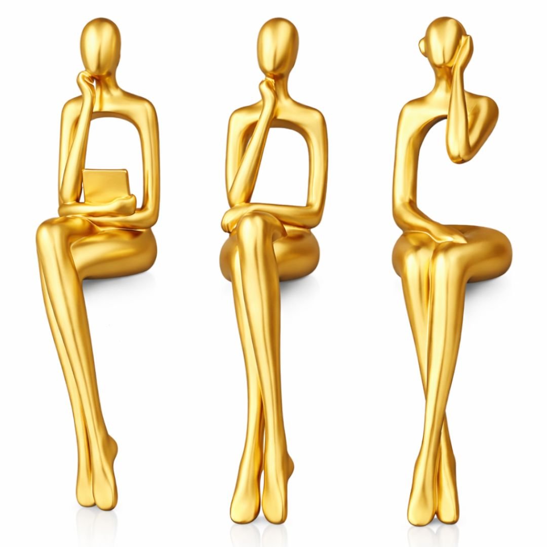 Escultura Decorativa Abstrata Pensador Contemporâneo (Kit 03 Unidades) - Decors