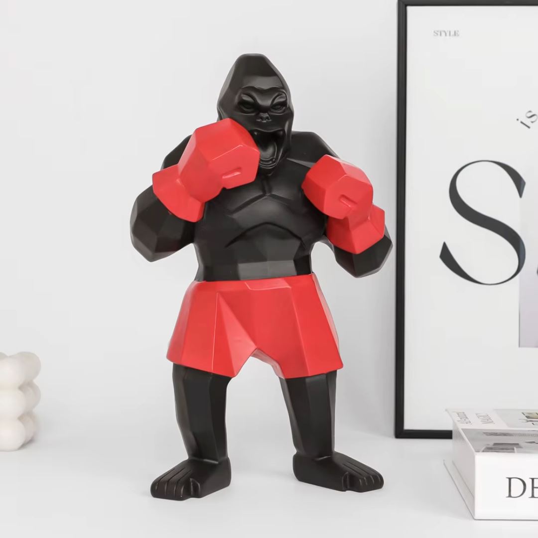 Escultura Decorativa Gorilla Boxer 24cm