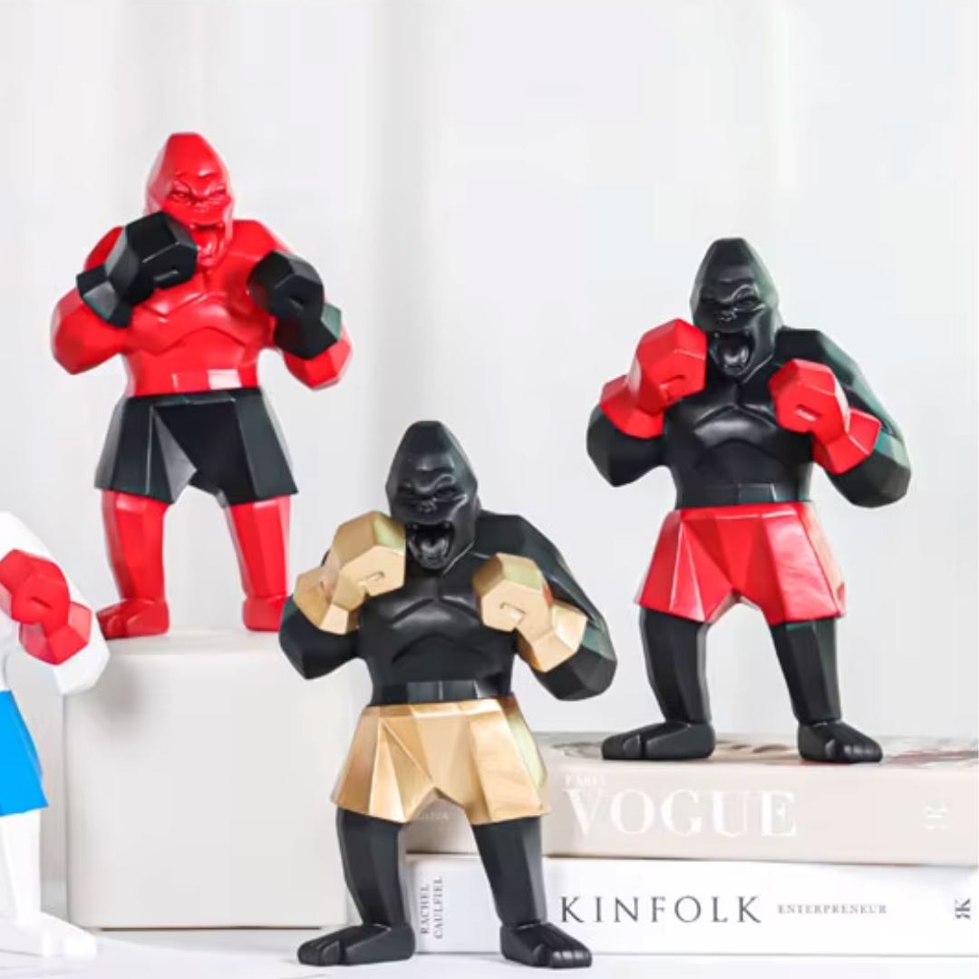 Escultura Decorativa Gorilla Boxer 24cm