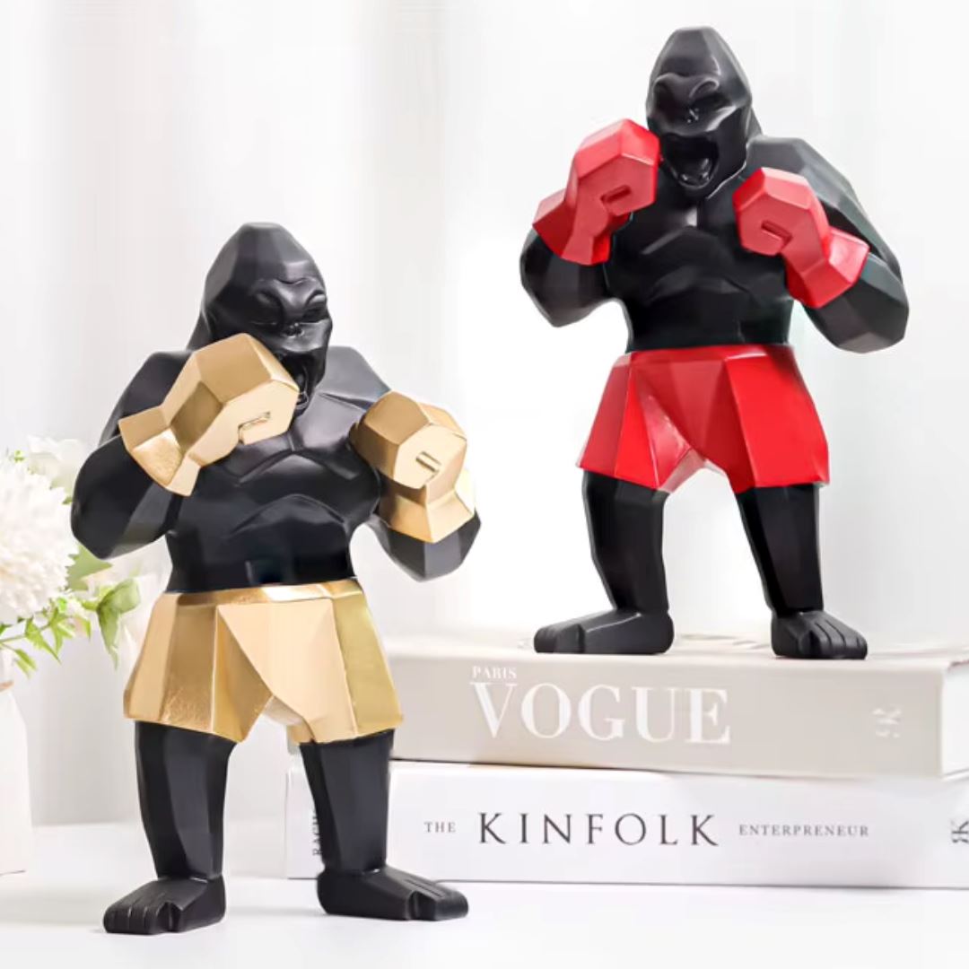 Escultura Decorativa Gorilla Boxer 24cm