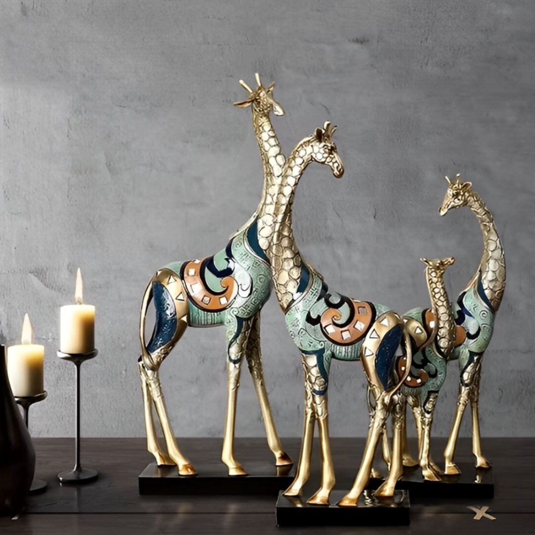 Escultura Decorativa Moderna Girafas
