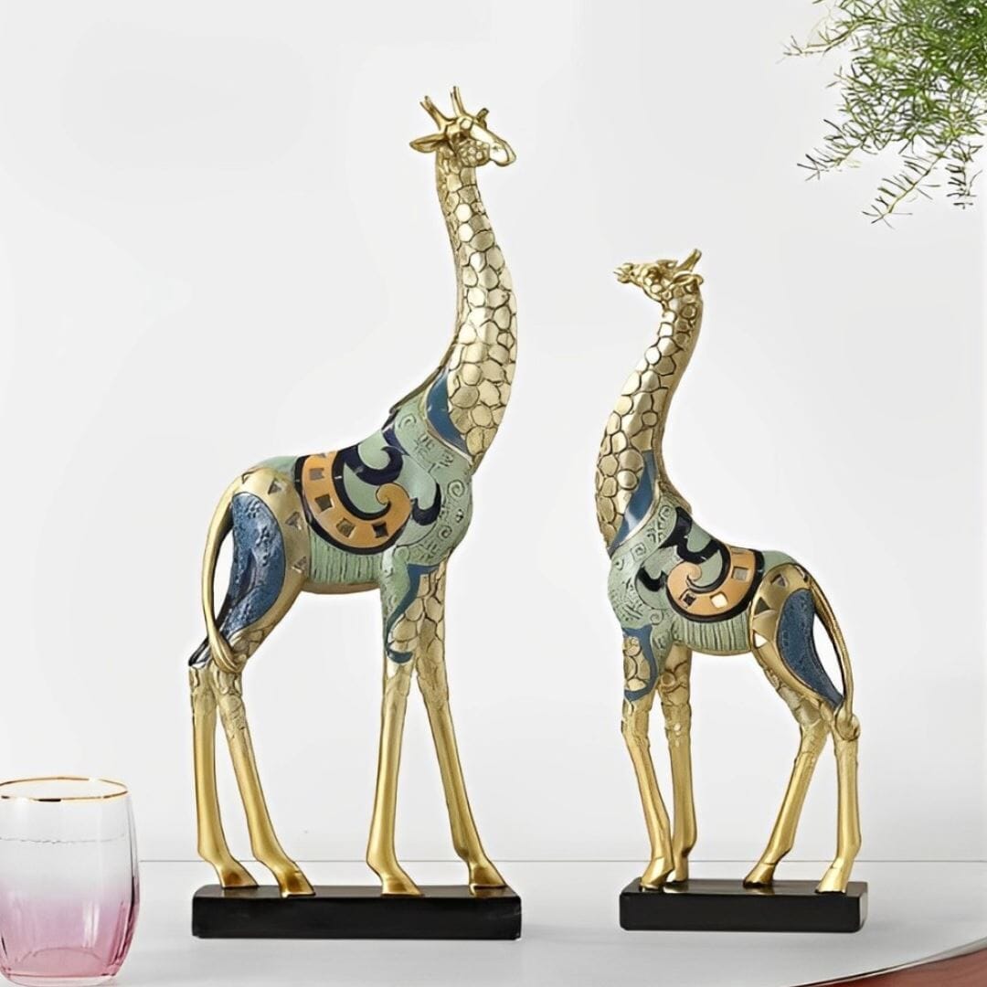 Escultura Decorativa Moderna Girafas