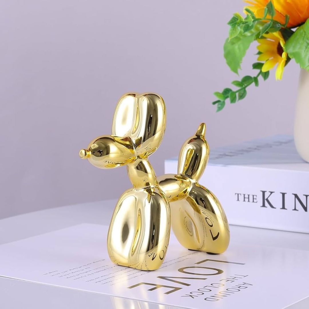 Escultura Doggy Balloon Mini 10x10cm para Sala, Escritório, Consultório - Decors