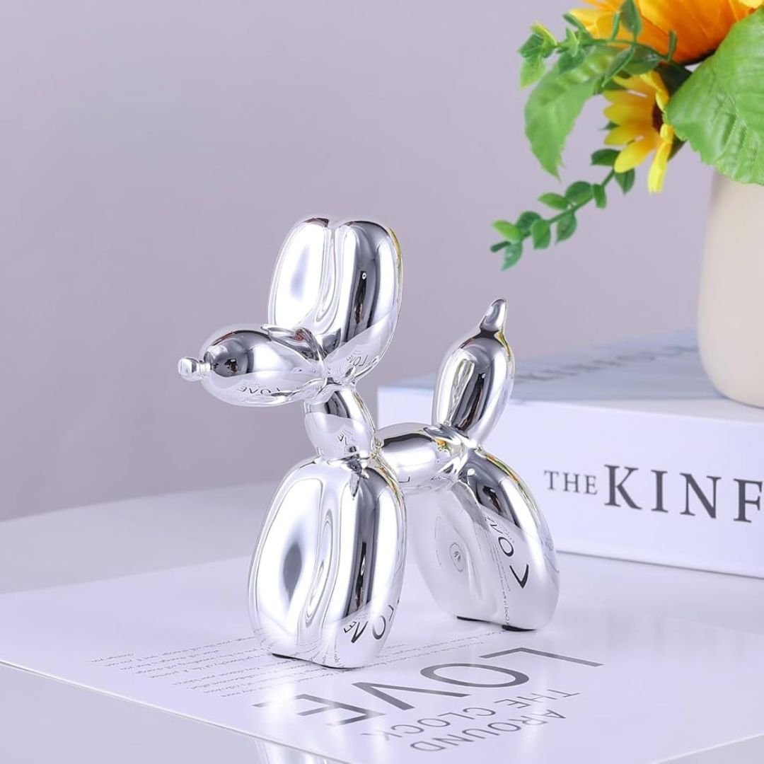 Escultura Doggy Balloon Mini 10x10cm para Sala, Escritório, Consultório - Decors
