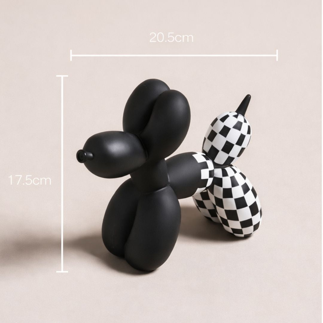Escultura Doggy Balloon Xadrez - Decors