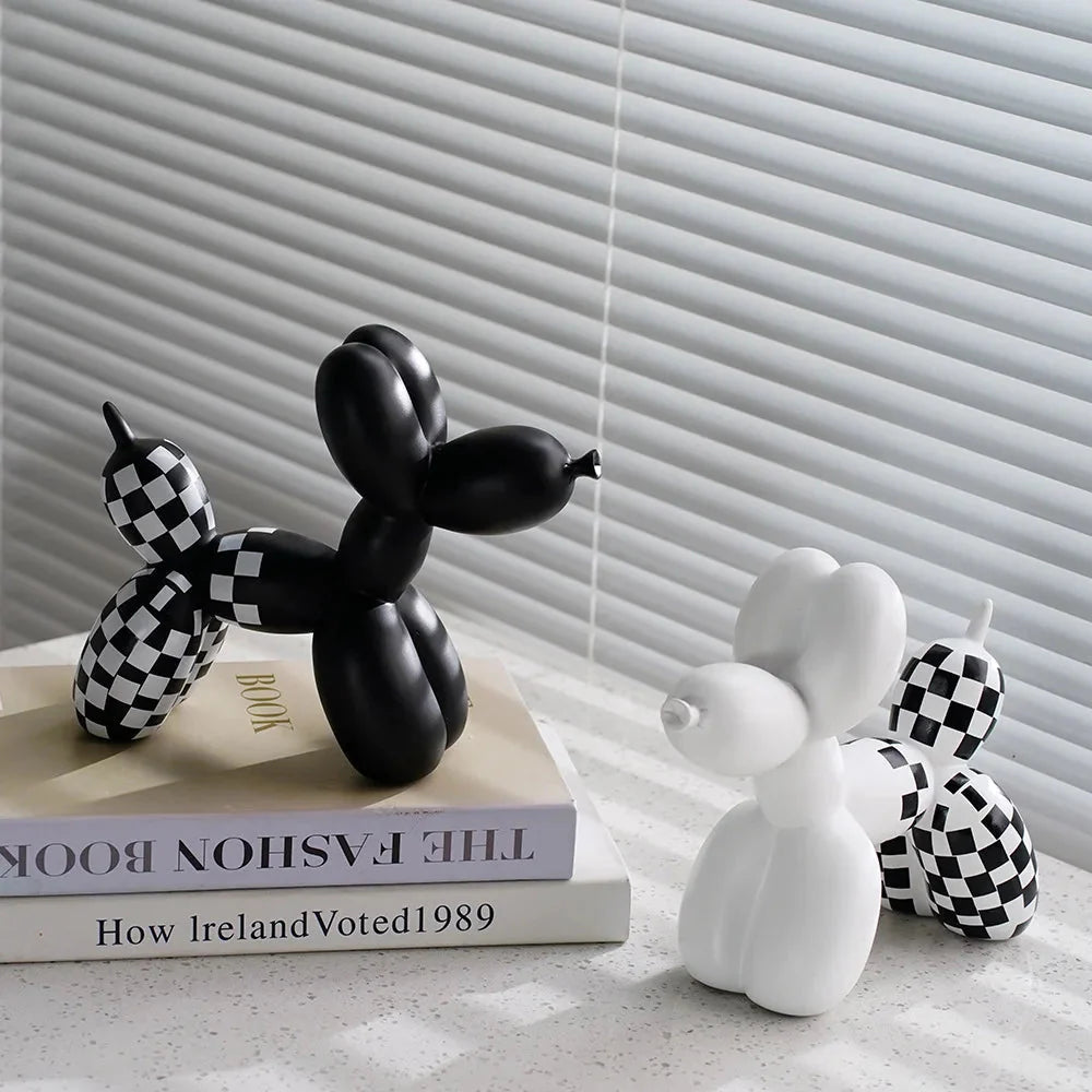 Escultura Doggy Balloon Xadrez - Decors