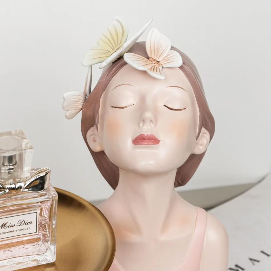 Escultura e Aparador com Bandeja Bella Butterfly - 27cm - Decors