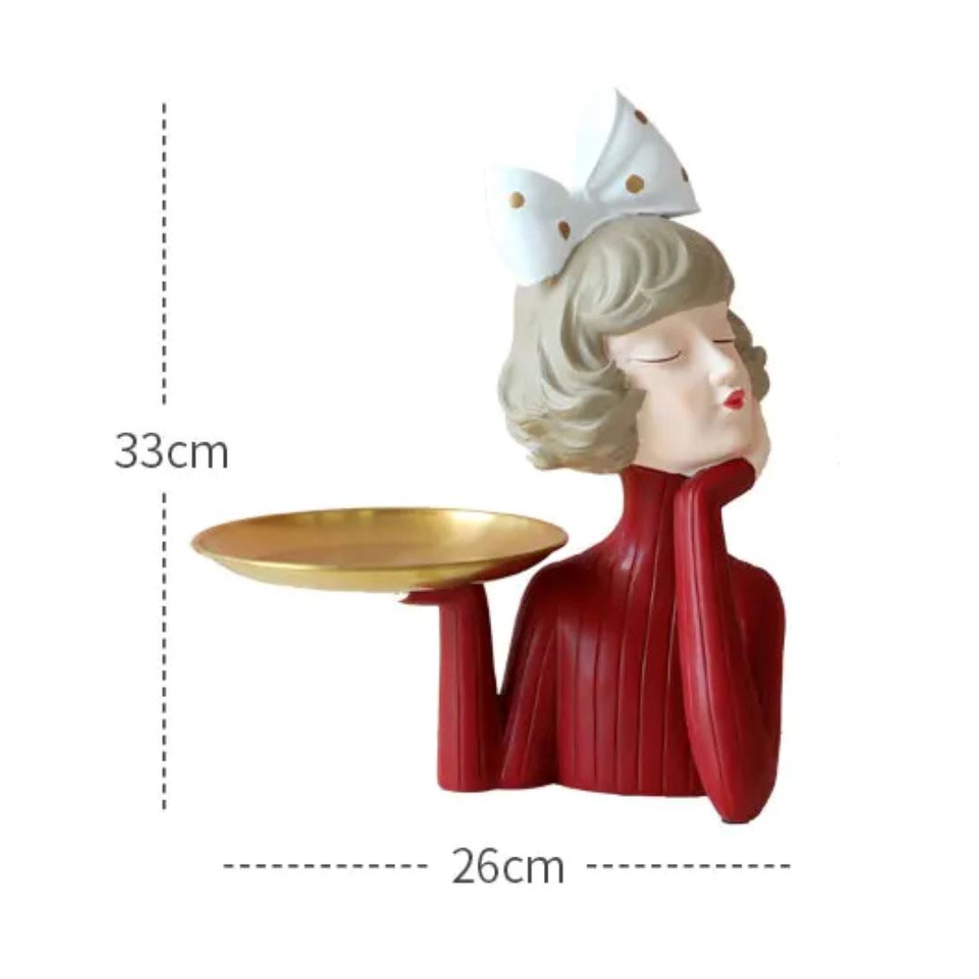 Escultura e Aparador com Bandeja Milly Tie - 33cm