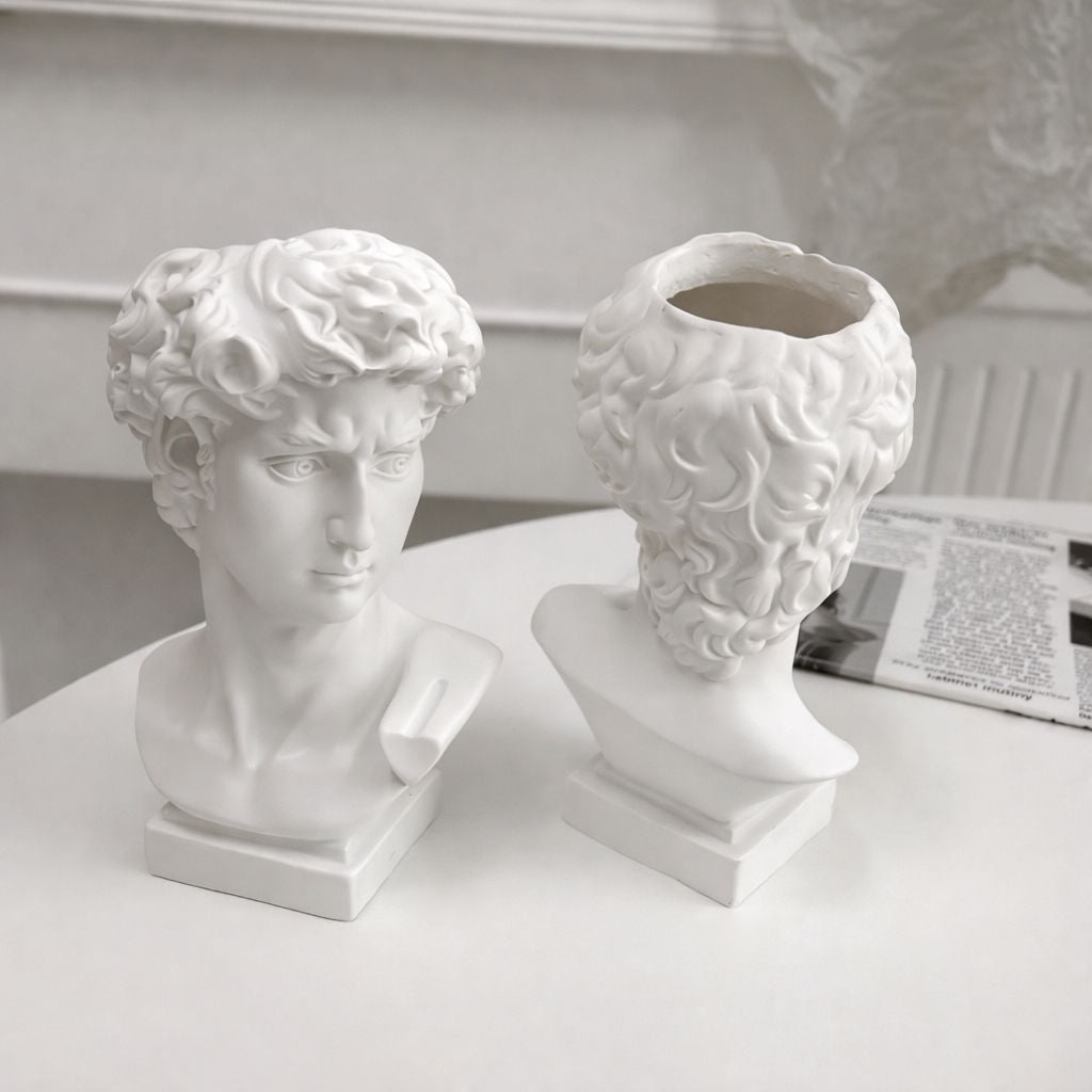 Escultura e Vaso Decorativo David Michelangelo - Decors